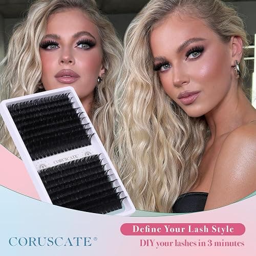 Lash Clusters 120D+150D Thick Eyelash Clusters 14-20mm Long Cluster Eyelash Extensions 288pcs Individual Lashes Cluster DIY Eyelashes Mink Strips Volume Lash Extension by CORUSCATE thumbnail 5