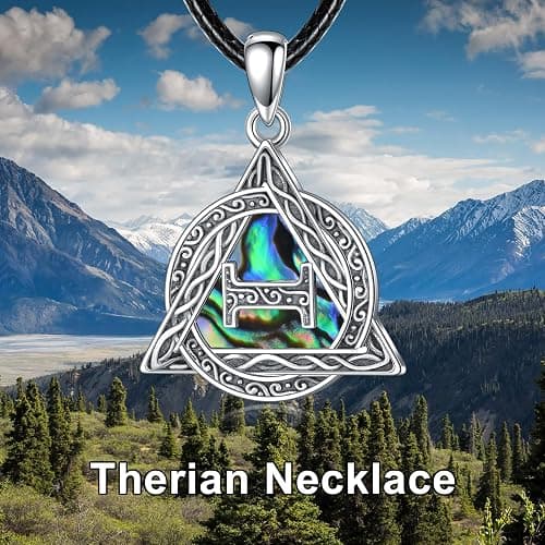 HUKKUN Therian Necklace Sterling Silver Therian Collar Celtic Therian Symbol Necklace Therian Jewellery for Men thumbnail 6