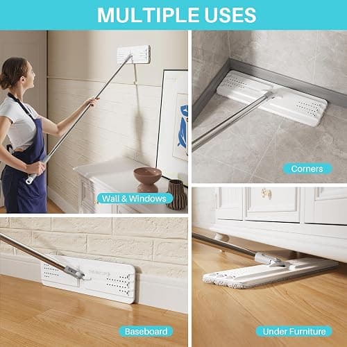 JOYMOOP 8L (2.1 Gal) Large Capacity Mop System with Extension Handle, Perfect for Household and Commercial Floor, Window, and Wall Cleaning - Includes 3 Washable Microfiber Pads for Wet and Dry Use thumbnail 6