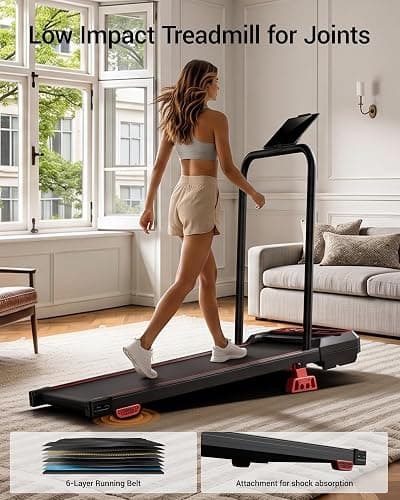 Walking Pad Treadmill with Handle Bar & Vibration Plate | 15% Incline, Compact, 3 Vibration Models, 3.0HP Motor, 265LBS, Remote Control & LED Screen thumbnail 5