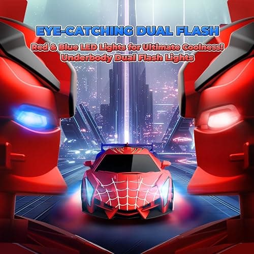 Spider Transform RC Cars Toys with Eye & Underbody Lights, 2.4GHz Remote Control Car One-Button Deformation, Fast 360°Rotation Robot Toys Birthday Gifts for 3 4 5 6 7 8 9 10 Year Old Boys Age 4-7 8-12 thumbnail 3