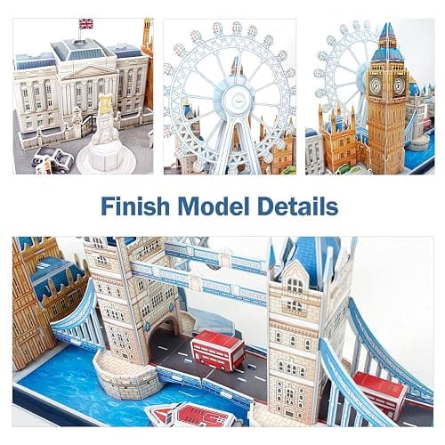 CubicFun 3D Puzzles for Kids Ages 8-10 - London City | STEM Projects Arts Crafts for Girls Ages 8-12 - 3D Puzzle Birthday Gifts for 8 Year Old Girls, Birthday Toys, Valentine Gift thumbnail 7