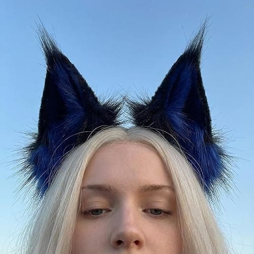 CROOOLTRRY Fluffy Fox Anime Ears Cat Hairband Wolf Headband For Adult Cosplay Costume Halloween thumbnail 9