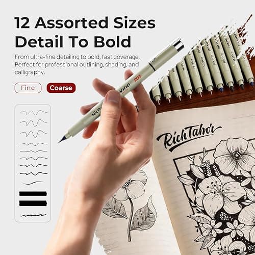 Nicpro 52PCS Art Drawing Supplies Kit, Metal Mechanical Pencil Set 0.5, 0.7, 0.9 & 2mm, 9x12 Sketch Book, 12 Fineliner Pens, 20 Tubes Leads, School Supplies Drawing Kit for Artist Adults Sketching thumbnail 2