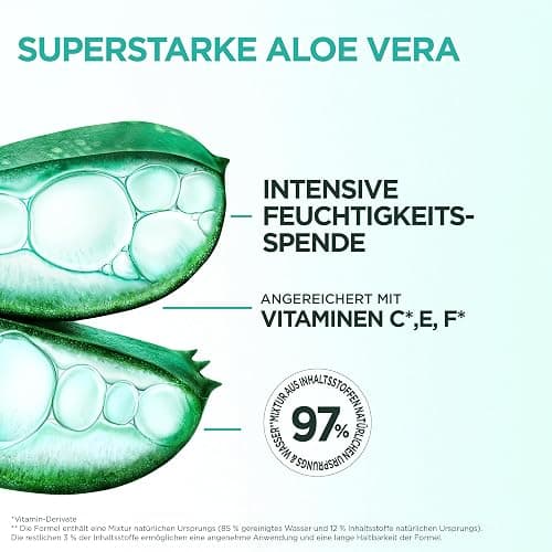 Garnier Fructis Aloe Vera + Haarmaske, Leave-In Haarkur für normales bis trockenes Haar & Kopfhaut, Mehr Geschmeidigkeit und Glanz, Intensive Feuchtigkeit, Ohne Silikone, Vegan, Hairfood, 3in1, 400ml thumbnail 8