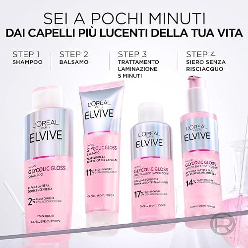 L'Oréal Paris Elvive Siero Senza Risciacquo, Per Capelli Spenti e Porosi, Capelli Setosi, Con Acido Glicolico, Senza solfati, Glycolic Gloss, 150 ml thumbnail 7