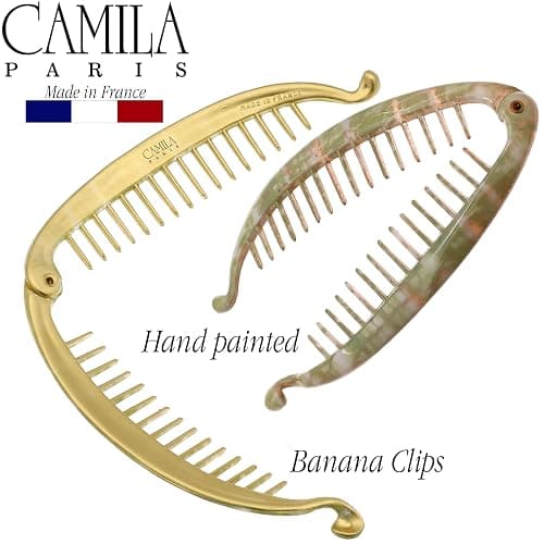 Camila Paris CP3106 4.5 inch French Banana Clip Hair Comb Classic Girls Updo Flexible Ponytail Holder Interlocking Banana Combs, Fashion Durable Styling Hair Accessories for Women, Made in France thumbnail 5