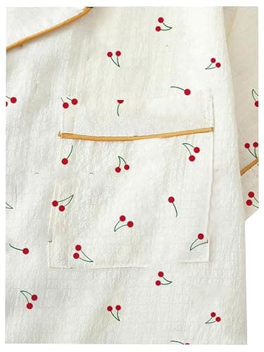 Remidoo Women's Silk Satin Pajama Set Striped Button Up Pjs Short Sleeve Loungewear thumbnail 6