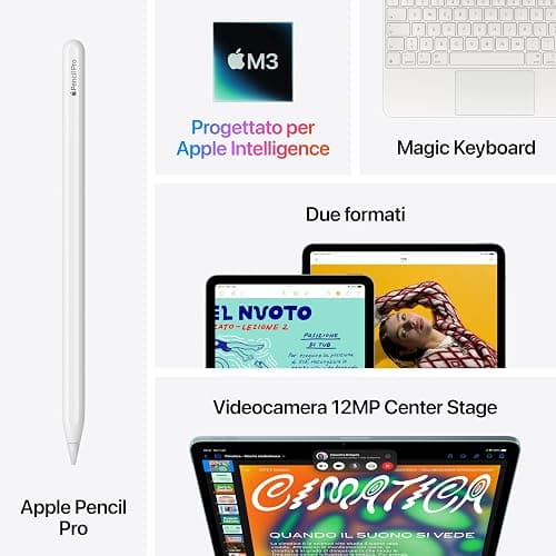 Apple iPad Air 11'' con chip M3: Apple Intelligence, 128 GB, fotocamera frontale e posteriore da 12MP, Wi-Fi 6E, Touch ID, un giorno intero di batteria — Grigio siderale thumbnail 5