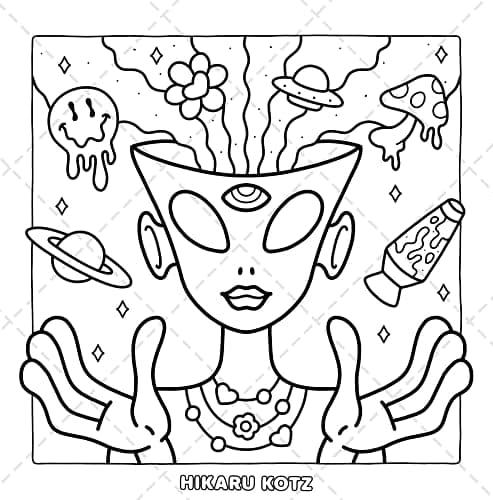 Trippy & Groovy: Psychedelic Coloring Book thumbnail 8