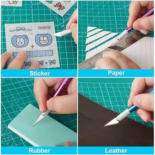DIYSELF Exacto Knife Set, 2 Pcs Craft Knife with 40 Pcs Hobby Knife Replacement Blades, Hobby Knives Kit for Scrapbooking, Stencil, Fondant, Paper, Sharp Precision Knives for Art Carving thumbnail 7