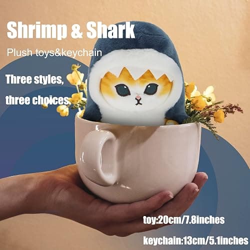CNAANA Kawaii Shark Cat Plush Toy Stuffed Animal Doll, Soft Pillow for Boys & Girls (Seal cat, 20cm/7.8in) thumbnail 6