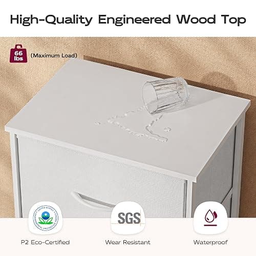 WLIVE Tall Dresser for Bedroom, 5 Drawer Dresser, White | 5 vertical fabric drawers, Tall vertical design, Bedroom or closet use, Dresser for small spaces, Chest of drawers thumbnail 8