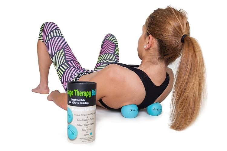 ActiveProZone Therapy Massage Ball - Instant Muscle Pain Relief. Proven Effective for Myofascial Release, Deep Tissue Pressure, Yoga & Trigger Point Treatments. Set - 2 Extra Firm Balls W/Mesh Bag. thumbnail 5