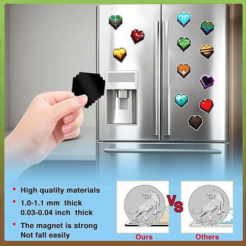GTOTd Cute Pixel Heart Decoration Locker Fridge Magnet（12 Pack） | Accessories Merch Party Supplies Gifts Cruise Door Room Decor Magnetic Bumper Cabinets Sticker Decal Reusable Vinyl thumbnail 4