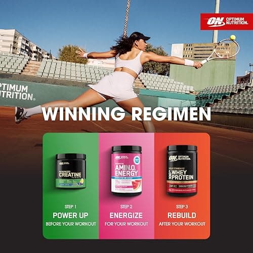 Optimum Nutrition Amino Energy Powder Plus Focus, with BCAA, Electrolytes, and Caffeine, Watermelon, 30 Servings (Packaging May Vary) thumbnail 9