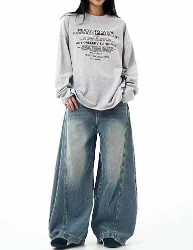 Baggy Barrel Jeans for Men Women Y2K Vintage Oversized Jeans Fashion Grunge Causal Straight Leg Denim Pants thumbnail 2