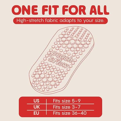 Peach & Flow Pilates Grip Socks for Women, Cute Pilates Socks, US 5-9 | Cushioned Non-slip Reformer and yoga socks with grips also for barre and Lagree, plus a thick knit with woven arch support thumbnail 6