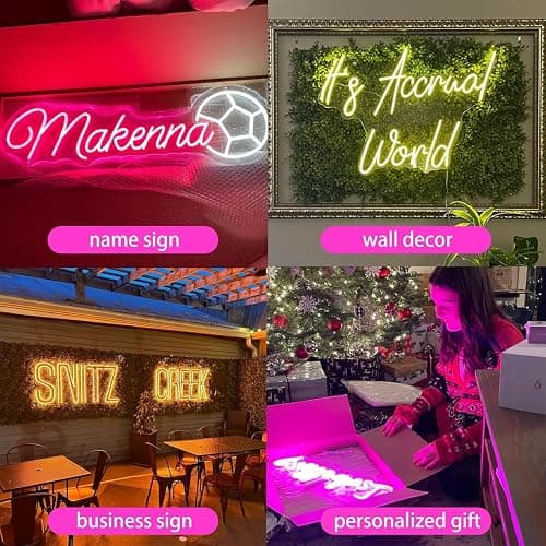 Insegna al Neon LED Neon Personalizzabile Scritte led Decorazione Parete Scritta Luminosa Personalizzata per Feste Compleanno Matrimoni Negozi Bar Luce Notturna(25-152 cm) thumbnail 5