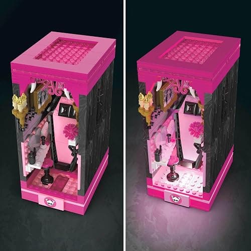 MEGA Monster High Action Figure Building Set Draculaura's Boo-k Crypt with 301 Pieces, Book Nook for Collectors thumbnail 4