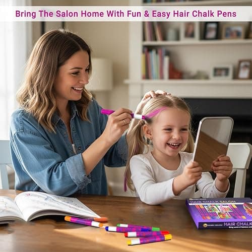 Desire Deluxe - Girls Gifts Hair Chalk 10 Temporary Non-Toxic Easy Washable Hair Dye Colourful Pens thumbnail 2