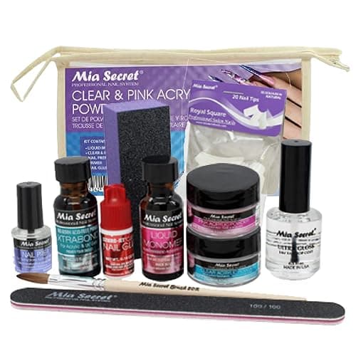 Mia Secret Acrylic Nail Kit - Beginner's Set With Pink & Clear Acrylic Powder - Complete Starter Kit - Image 1