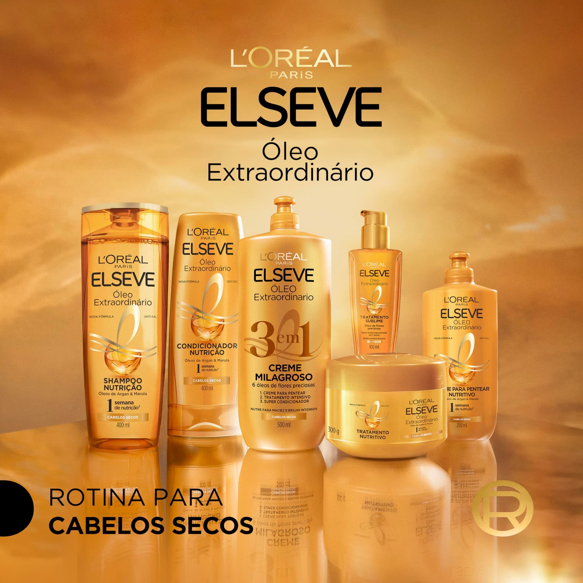 L'Oréal Paris Elseve Óleo Extraordinário Máscara Capilar, Nutrição Profunda e Brilho Excepcional, Enriquecida com Micro-Óleos, Reconstrói Fios Secos e Sem Vida, 300g thumbnail 8