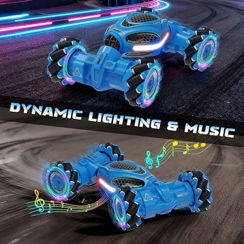 UFOLED Gesture Sensing RC Stunt Car, Remote Control 2.4GHz 4WD Hand Controlled Car Toys for Boys and Girls Ages 6-12, 360° Rotating Drift RC Cars with Lights and Music, Ideal Birthday and Xmas Gift thumbnail 5