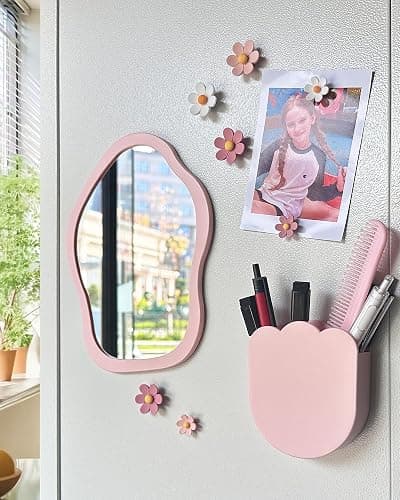 KEYDUACU 12 pcs Girls Pink Locker Accessories, Locker Decorations Including Mirrors, whiteboards, Magnets and organizing Supplies. Ideal for Back-to-School Essentials and The Office (12 pcs-Pink) thumbnail 2