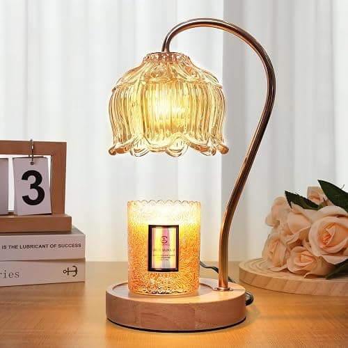 Merrtody Dimmable Flower Candle Warmer Lamp with Timer - Fits All Jar Scented Candles - Unique Birthday & Mother's Day Gift for Women - Image 1