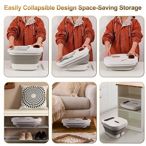 UNIFULL Collapsible Foot Spa Bath with Heat, Touch Screen, Remote Control, Massage Rollers, Timer, Bubble, Foot Pedicure Kit, Temperature Control Pedicure Foot Spa, Foot Bath thumbnail 5