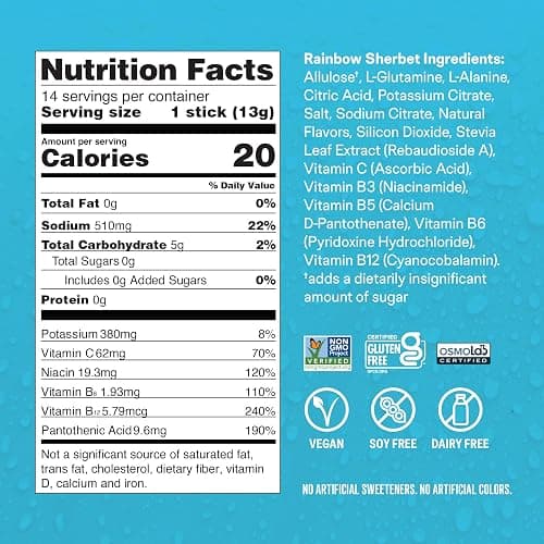 Liquid I.V.® Hydration Multiplier Sugar-Free - Rainbow Sherbet | Electrolyte Powder Drink Mix | 1 Pack (14 Servings) thumbnail 6