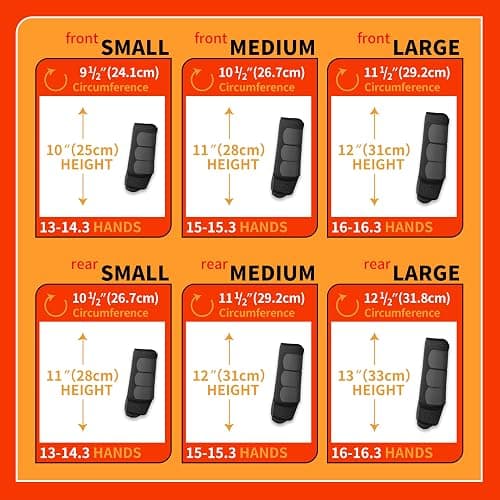 AccompMe Horse Boots Splint Boots for Horses Set of 4 Protective Boots Lower Limb Brushing Horse Boots Reusable Front Hind Leg Protection Gear (Black, Medium) thumbnail 6