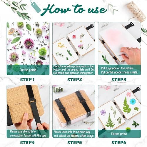 Suziko Kit Professionale per Pressare Fiori - 6 Strati, 16x21 cm, Kit per Pressare Fiori per Adulti e Bambini - Ottimo Regalo per gli Amanti delle Arti e dei Mestieri thumbnail 5
