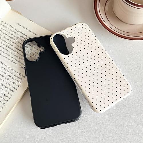 Sayoaho Compatible with iPhone 17 Case, Fashion Cute Polka Dot Pattern Aesthetic Design for Women, Soft TPU and Hard Back Shockproof Phone Case for iPhone 17 6.3 inch, Blue thumbnail 4