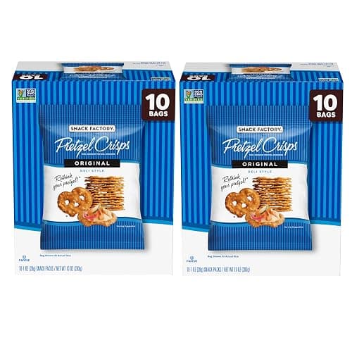 Snack Factory Pretzel Crisps, Original | 1 Oz Bags | 10 Count | Pack of 2 - Image 1