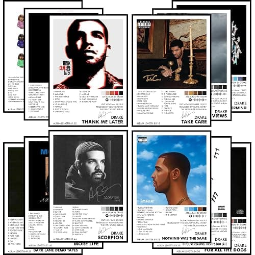 Thepaper9store Pack of 12 - Drake Music Album Art Wall Posters, 8.2x11.8 inch Adhesive Tape Attached Wall Decor Posters, Perfect For Bedroom, Living Room, Office thumbnail 2