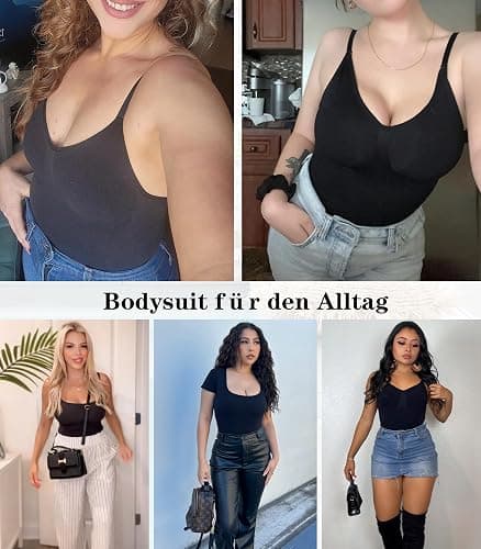 Breampot Shapewear Damen Bauchweg Bodysuit Formender Vielseitige Body Shper Frauen atmungsaktiven Materialien mit Verstellbarer Schultergurt thumbnail 5