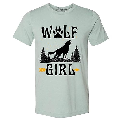 Wolf Girl Shirt Funny Wildlife Animal Lovers Howling Wolf Women T-Shirts - Image 1
