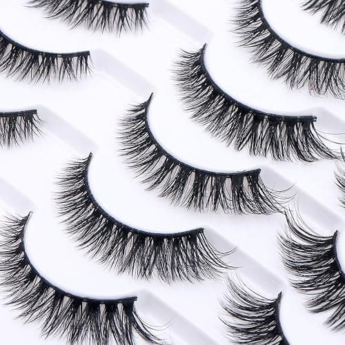 Azenlo False Eyelashes 20 Pairs Wispy Lashes Faux Mink Lashes 14mm 3D Fluffy Cat Eye Lashes （style 20-061) thumbnail 7