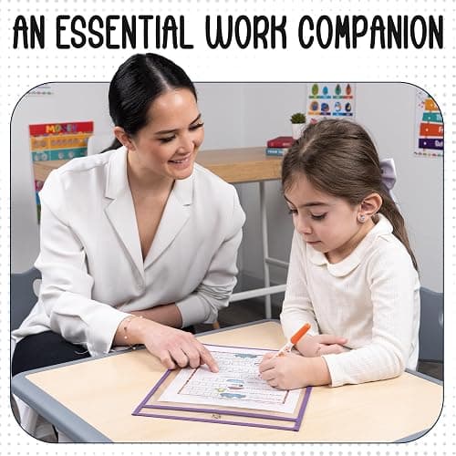Essex Wares - 6 Pack, Light Purple, Water-Resistant Dry Erase Pocket Document Protectors, 10" Wide x 13.5" Tall - Dry Erase Clear Plastic Sleeves - Reusable & Easy Erase Plastic Invoice Holders thumbnail 6