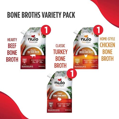 Nulo Freestyle Bone Broth, Premium Food Topper for Cats and Dogs, with Collagen and Chondroitin Sulfate to Help Boost The Quality of Your Pet’s Coat and Skin, 20 Fl Oz (Pack of 3) thumbnail 2