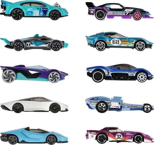 Hot Wheels 10-Pack of Toy Race Cars, Includes 1:64 Scale Corvette, Lamborghini, McLaren & Hot Wheels Originals (Amazon Exclusive) thumbnail 4