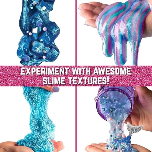 GirlZone Egg Mermaid Sparkle Slime Making Kit for Girls, 22 Fun Pieces to Make Sparkly Glow in The Dark Slime with Lots of Glitter Slime Add Ins thumbnail 4