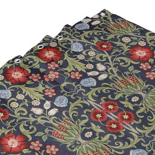 Focusbrite Boho Watercolor Floral Shower Curtain William Morris Design Heavy Duty Fabric Shower Curtain Set Bathroom Polyester Waterproof Shower Curtain 72x72 Inches(183x183cm), Style thumbnail 4