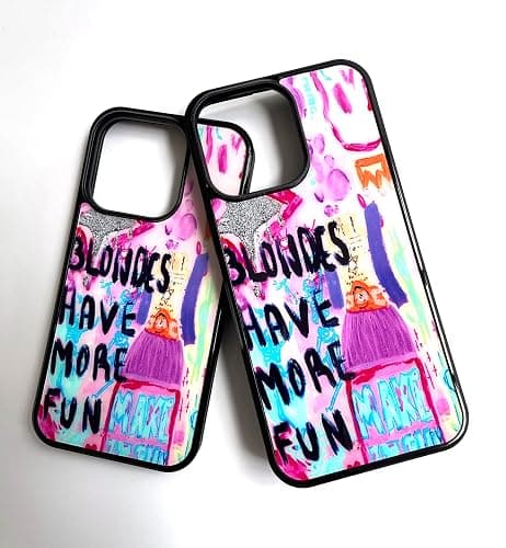 XUNQIAN Compatible for iPhone 13 Pro Case, Aesthetic Blondes Have More Fun Pink Preppy Watercolor Protective Phone Case (for iPhone 13 Pro) thumbnail 6
