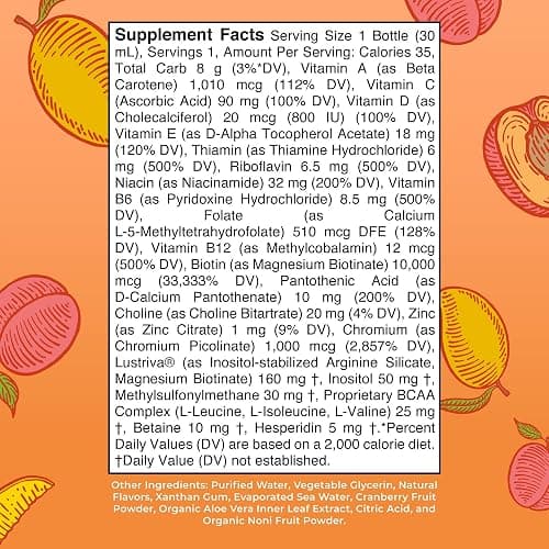 MaryRuth's Liquid Multivitamin + Hair Growth Travel Pack | 8 ct | Biotin 10000mcg | Lustriva Hair Growth Supplement | Clinically Tested in Women for Thicker Hair & Facial Wrinkle | Ages 18+ | 1 Fl Oz thumbnail 2