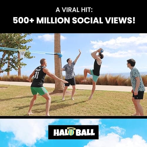 HALO BALL Portable Basketball Hoop with Adjustable Height - Play Floating Outdoor Yard Game at Beach, Lawn, Backyard, Pool, Grass - New Sport for Boys, Girls, Family thumbnail 3