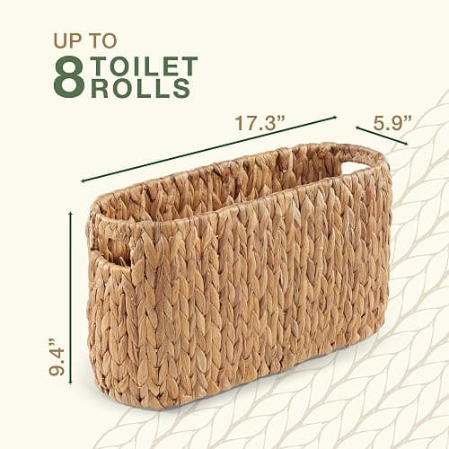 Toilet Paper Storage Basket, Toilet Paper Holder with Storage for Up to 8 Rolls, Coastal Bathroom Decor, Rattan Bathroom Accessories thumbnail 2