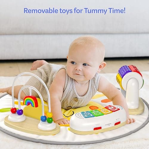 Move2Play 4-in-1 Baby Activity Center | Montessori-Inspired Design | 8 Interactive Toys | Tummy Time, Exersaucer & Toddler Table | Shower Gift | Essential | Must Have for 3, 6, 12 Month Old (Sun) thumbnail 7